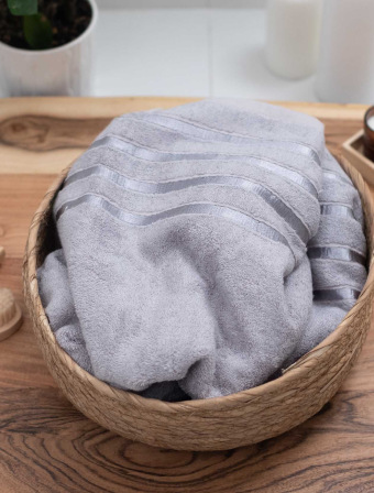 Bambusový ručník 50 × 100 cm - Noemi světle šedý