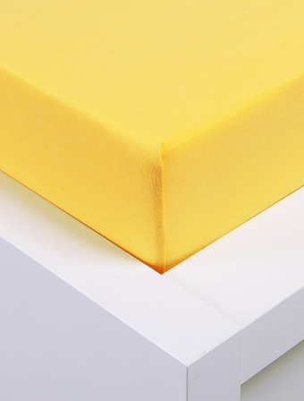 Jersey prostěradlo 220 × 200 cm Exclusive – žluté