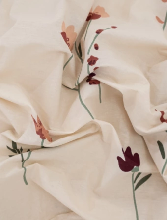 Bavlnená obliečka na vankúš Renforcé 70 × 90 cm – Vlčie maky béžové