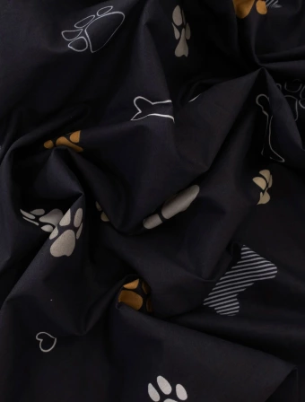 Bavlněný povlak na polštářek Renforcé 40 × 40 cm – Tlapičky černé
