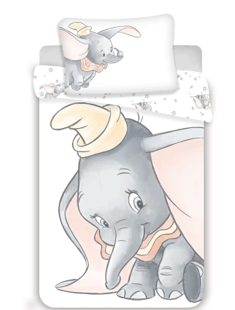 Bavlnené obliečky do postieľky – Dumbo "Grey" baby