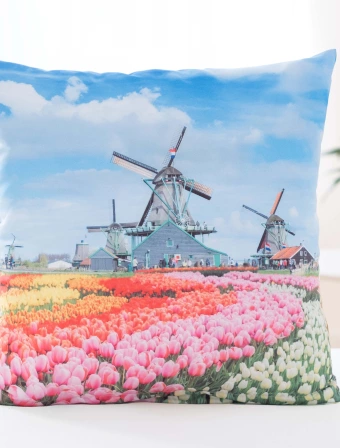Obliečka na vankúšik 40 × 40 cm – Veterné mlyny v Holandsku
